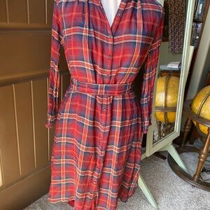 Pendleton Red Plaid Long Sleeve Dress